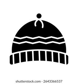 Winter hat icon on white background
