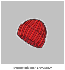 Icono de sombrero de invierno. Símbolo de ropa interior