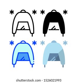 Winter hat icon. With outline, glyph, filled outline and flat style
