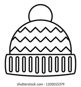 Winter hat icon. Outline illustration of winter hat vector icon for web design isolated on white background