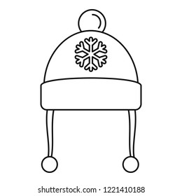 Winter hat icon. Outline winter hat vector icon for web design isolated on white background