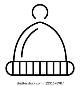Winter hat icon. Outline winter hat vector icon for web design isolated on white background