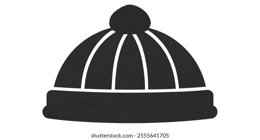 Winter Hat icon. Set of black linear winter beanie hat icon collections. vector illustration background a white.