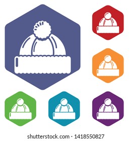 Winter hat icon. Simple illustration of winter hat vector icon for web