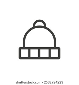 Ícone de chapéu de inverno Simples contorno vetor logotipo