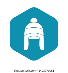 Winter hat icon in simple style on a white background vector illustration