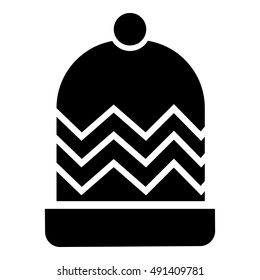 Winter hat icon in simple style isolated on white background. Accessory symbol vector illustration