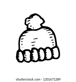 winter hat icon. sketch isolated.