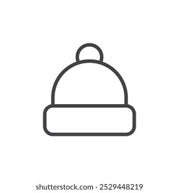 Icono de sombrero de invierno Símbolo de arte de contorno delgado