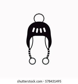 Winter hat  icon. Vector design.