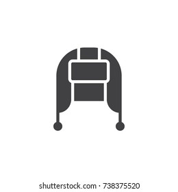 Winter hat icon vector, filled flat sign, solid pictogram isolated on white. Symbol, logo illustration.