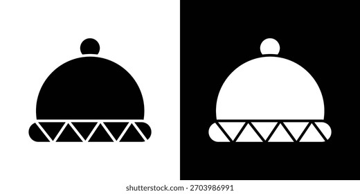 Winter hat icon. Vector illustration. Flat design.