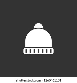 winter hat icon vector. winter hat sign on black background. winter hat icon for web and app