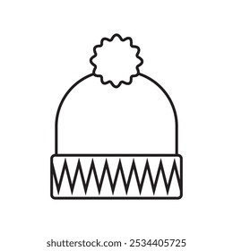 Winter hat icon. Vector in simple flat design, outline.