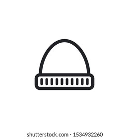 Winter Hat Icon Vector Symbol Eps