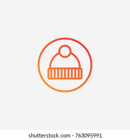 Winter hat icon.gradient illustration isolated vector sign symbol