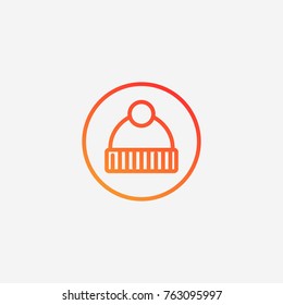 Winter hat icon.gradient illustration isolated vector sign symbol