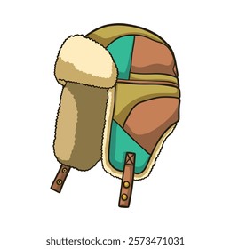 winter hat illustration design, hand drawn doodle vector
