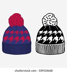 Winter hat illustration vector