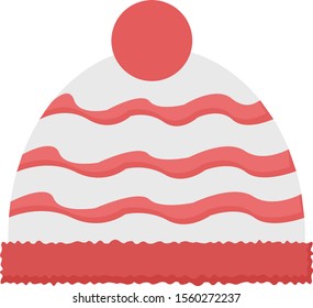 Winter hat, illustration, vector on white background.