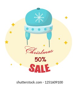 winter hat and the inscription sale, vector