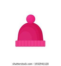 Winter hat isolated flat vector