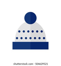 Winter hat isolated icon on white background. Flat vector illustration design. 