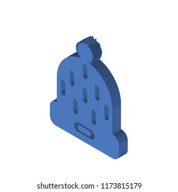 Winter hat isometric left top view 3D icon