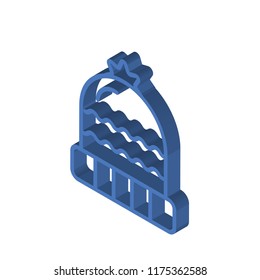 Winter hat isometric left top view 3D icon