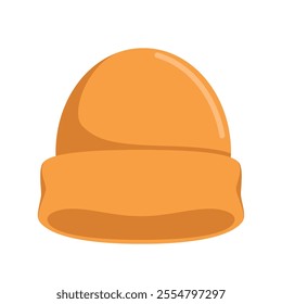 Winter hat. Knitting headwear for cold weather. Vector