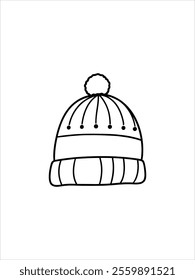 Winter hat line art vector icon