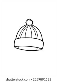 Winter hat line art vector icon