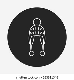 winter hat line icon
