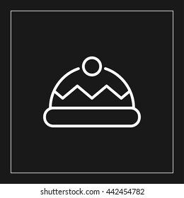 winter hat line icon