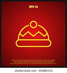 winter hat line icon