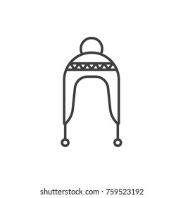 Winter hat line icon.