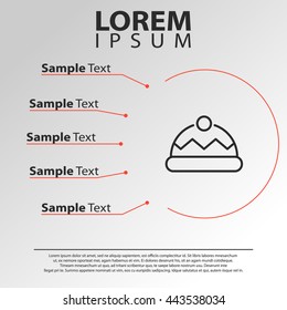 winter hat line icon. clothes infographics template