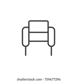 Winter hat line icon, outline vector sign, linear style pictogram isolated on white. Symbol, logo illustration. Editable stroke