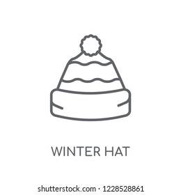 Winter hat linear icon. Modern outline Winter hat logo concept on white background from Winter collection. Suitable for use on web apps, mobile apps and print media.