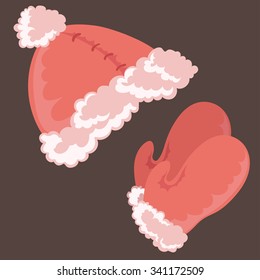 Winter Hat and Mittens Vector Illustration
