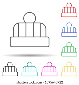 winter hat multi color style icon. Simple thin line, outline vector of clothes icons for ui and ux, website or mobile application