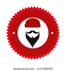 winter hat with mustache and beard hipster style