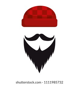 winter hat with mustache and beard hipster style