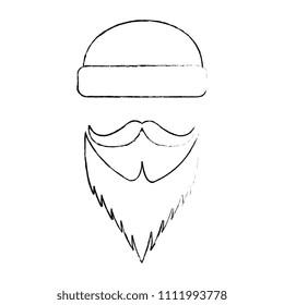 winter hat with mustache and beard hipster style
