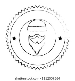 winter hat with mustache and beard hipster style