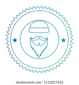 winter hat with mustache and beard hipster style