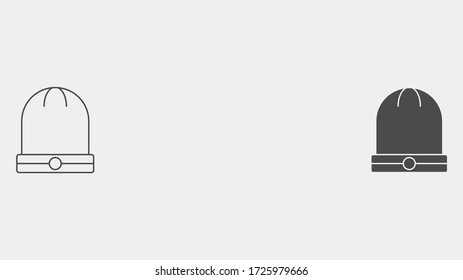 Winter hat outline and filled vector icon sign symbol