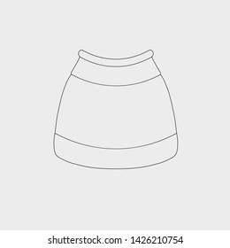 Winter hat outline icon isolated on neutral background. Vector illustration of hat with cutout for dreadlocks. Headwear item in simple style