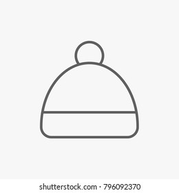 
Winter hat outline icon on white backround