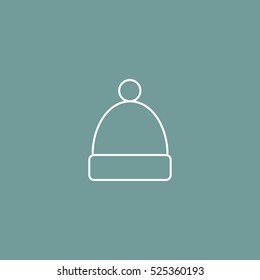 winter hat outline icon vector, can be used for web and design